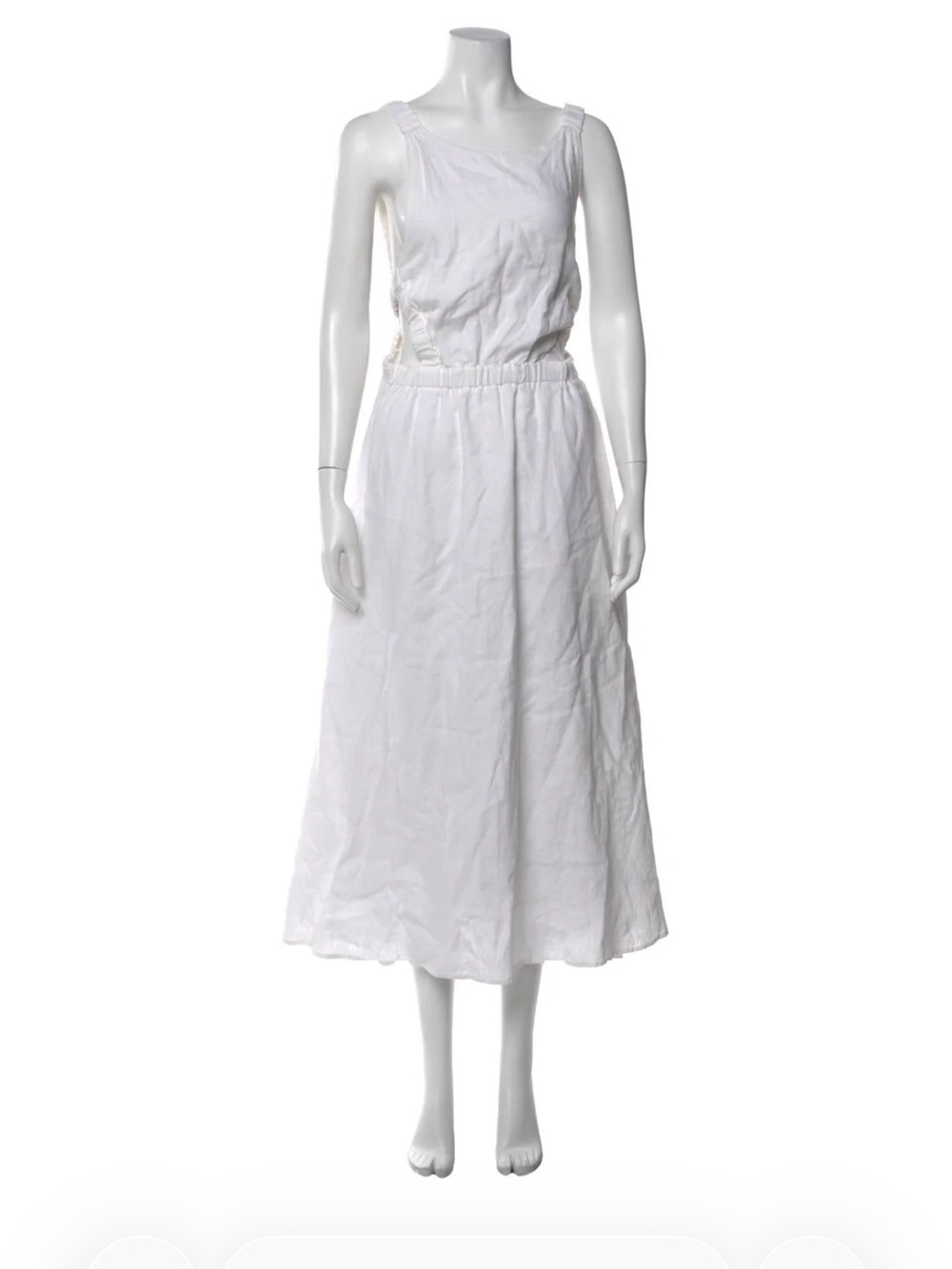 Pixie Market White Backless Elastic-Waist Midi Sundress